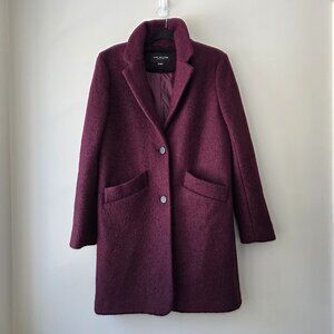 MARC NEW YORK Paige Pressed Boucle Car Coat | Size 10 | Wool Blend Knit Pockets